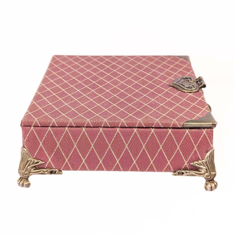 Pink & Seafoam Green Dice Chest with Metal Latch