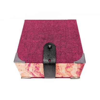 Pink & Orange Dice Box with Leather Strap