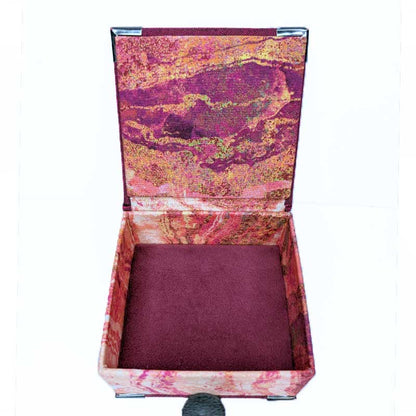 Pink & Orange Dice Box with Leather Strap