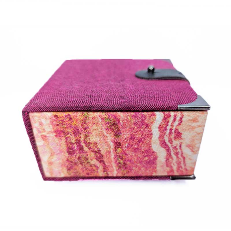 Pink & Orange Dice Box with Leather Strap