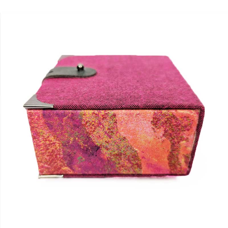 Pink & Orange Dice Box with Leather Strap