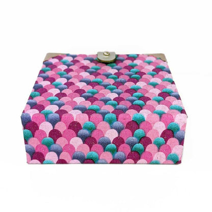 Pink & Purple Glitter Dice Box with Leather Strap