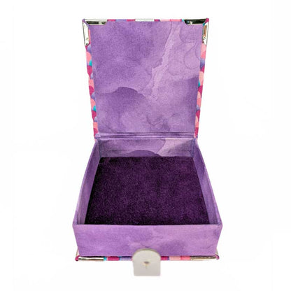 Pink & Purple Glitter Dice Box with Leather Strap