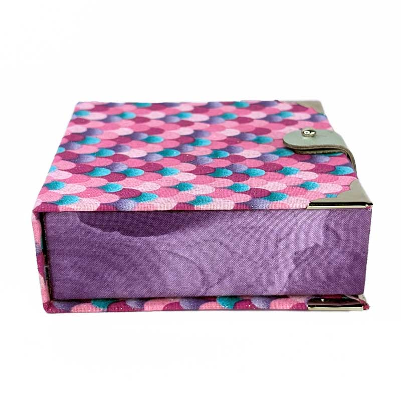 Pink & Purple Glitter Dice Box with Leather Strap