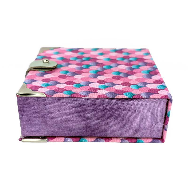Pink & Purple Glitter Dice Box with Leather Strap