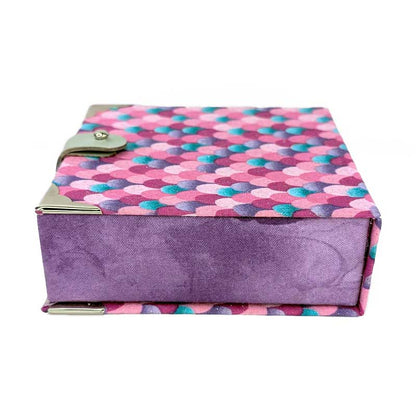 Pink & Purple Glitter Dice Box with Leather Strap