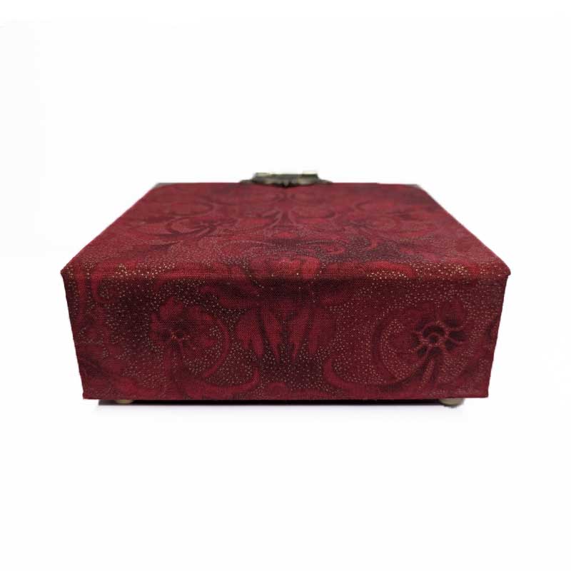 Red & Gold Filagree Dice Box with Metal Latch