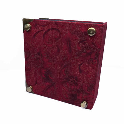 Red & Gold Filagree Dice Box with Metal Latch