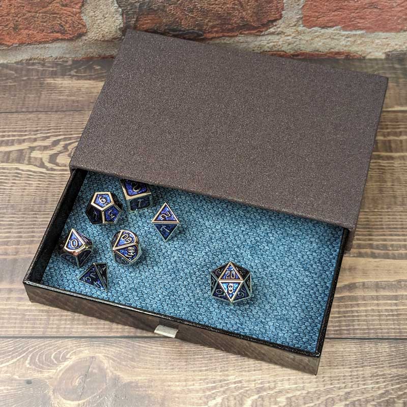 Metallic Gray & Black Pull Dice Box