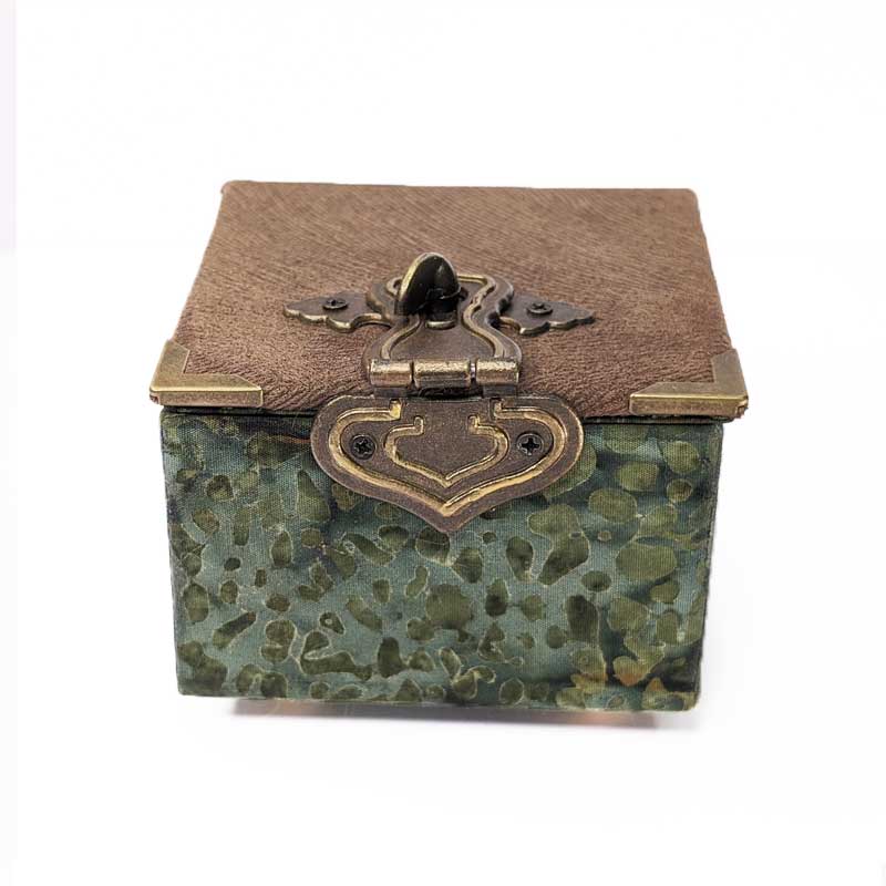 Green & Brown Wilderness Dice Box with Metal Latch